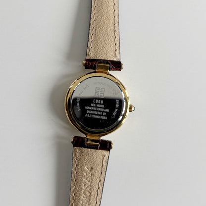 Givenchy 1990s Round Dial Gold Plated Watch
