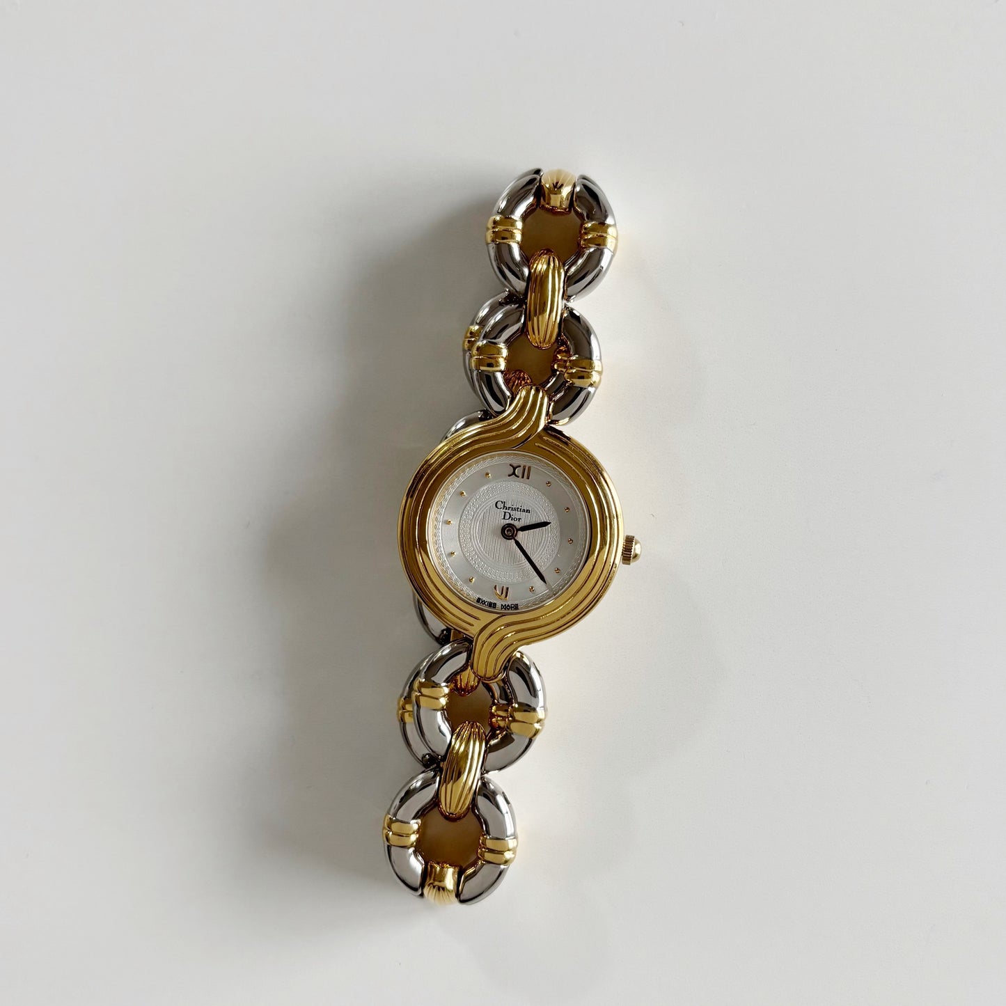 Dior 1990s Round Dial Two Tone Watch