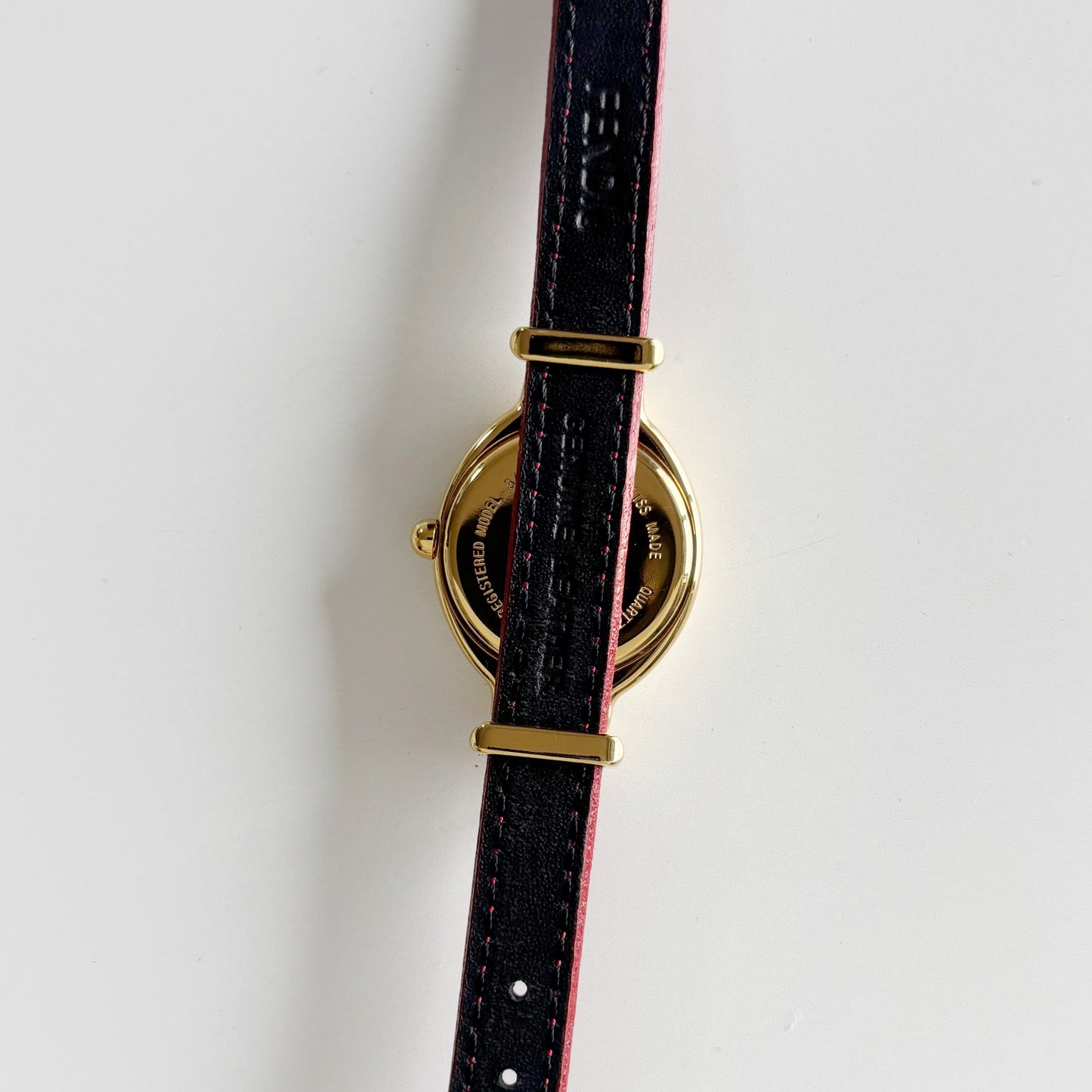 Fendi 1990s Interchangeable Strap Gold Plated Watch with 5 straps, case