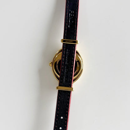 Fendi 1990s Interchangeable Strap Gold Plated Watch with 5 straps, case