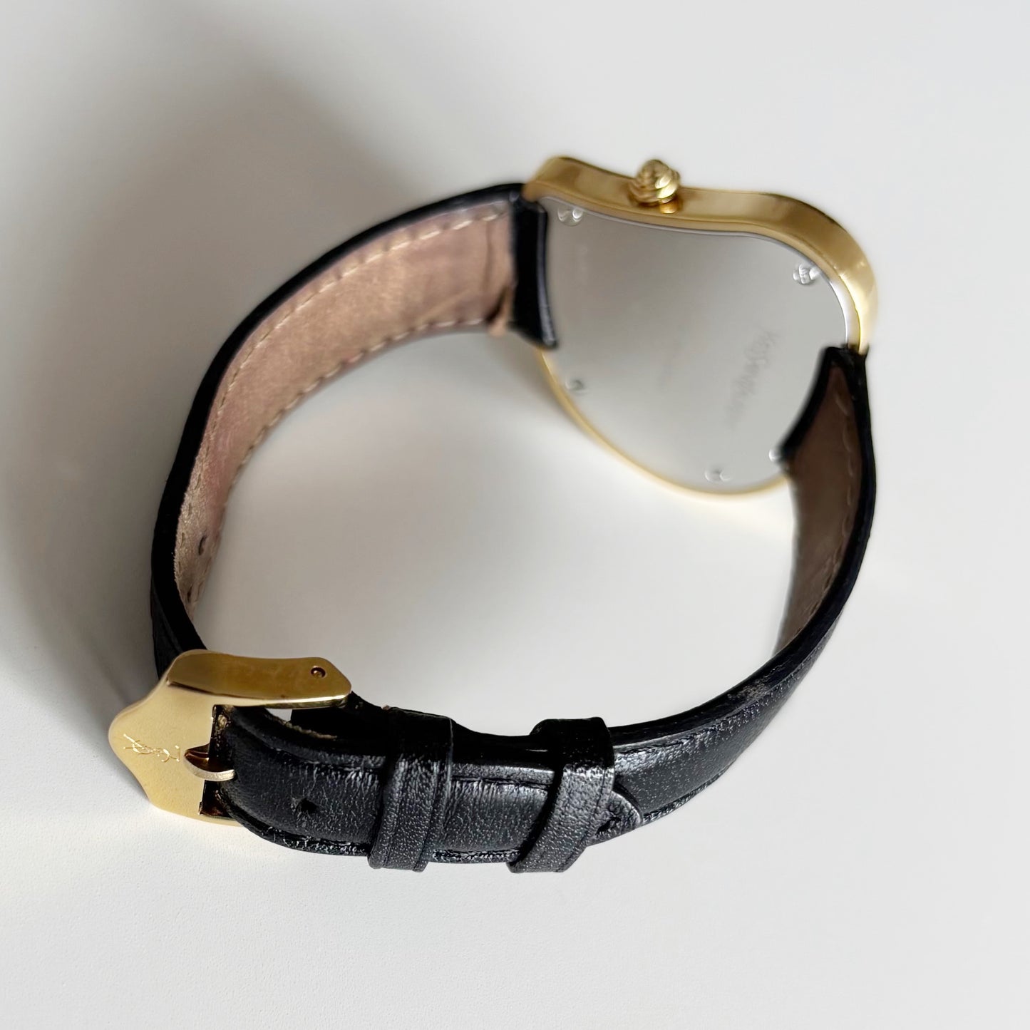 Yves Saint Laurent 1990s Heart Shaped Dial Gold Plated Watch