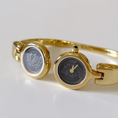 Fendi 1990s Two Face Gold Plated Watch