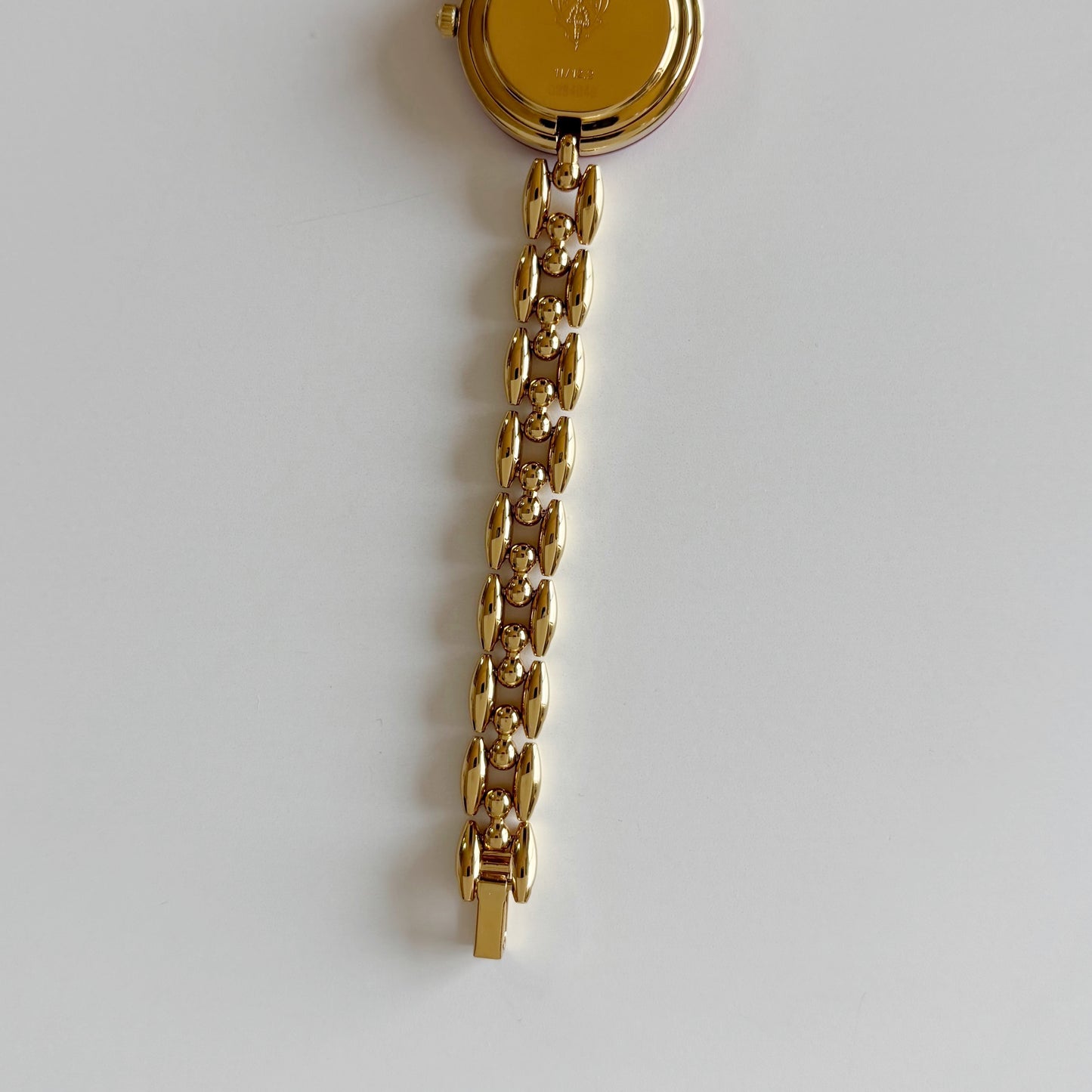 Gucci 1990s Interchangeable Bezel Gold Plated Rice Chain Watch with 6 bezels, case (175mm)