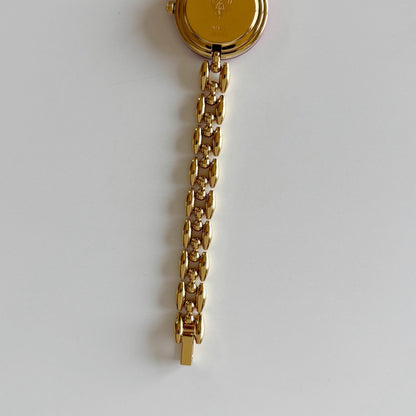 Gucci 1990s Interchangeable Bezel Gold Plated Rice Chain Watch with 6 bezels, case (175mm)