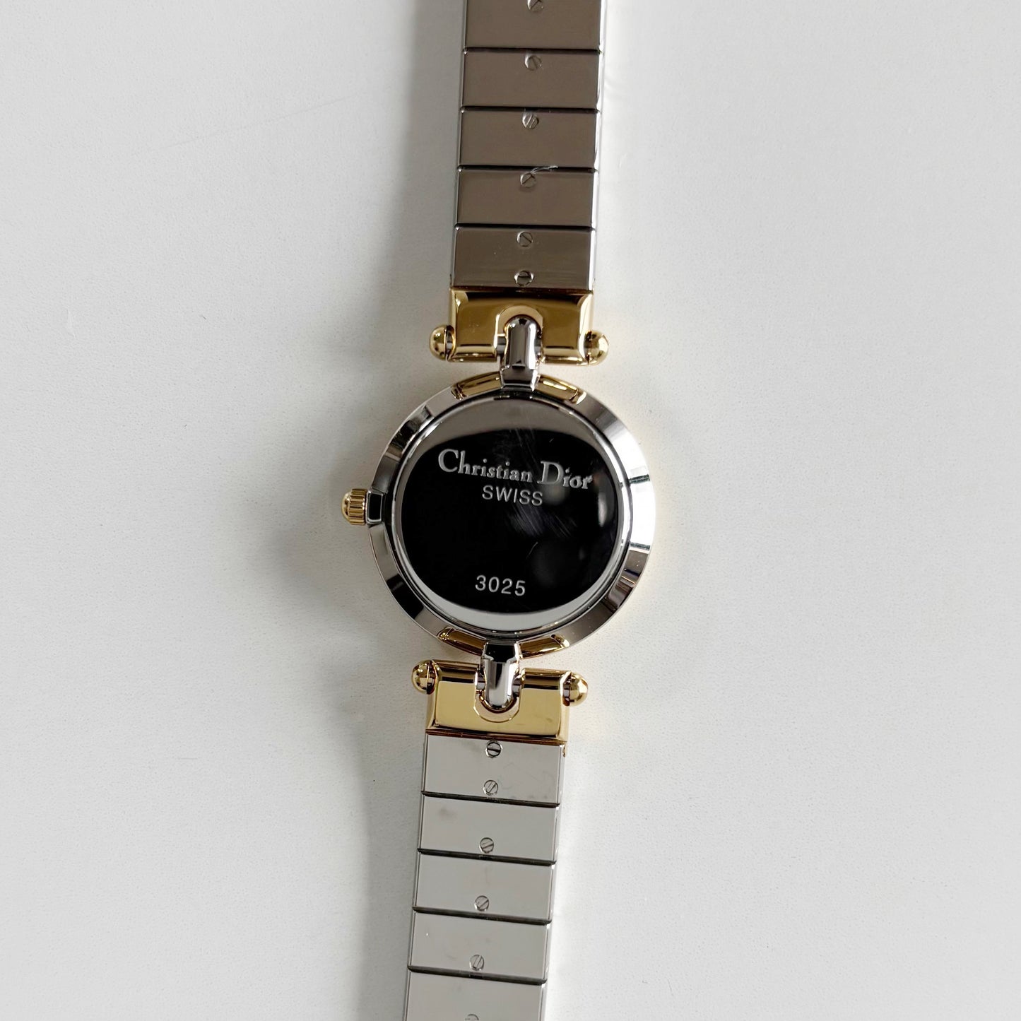 Dior 1990s Navy Dial Gold Plated Two Tone Watch