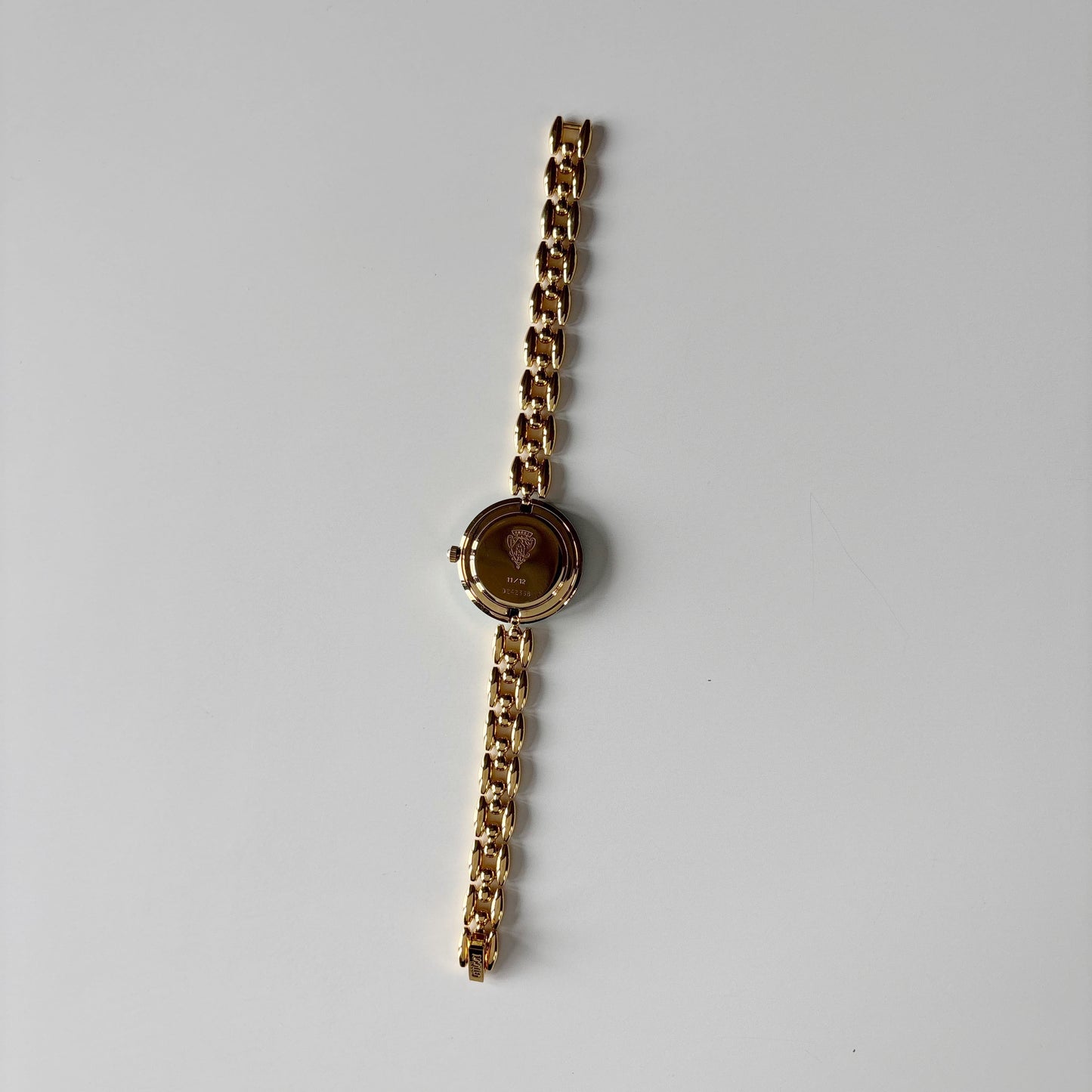 Gucci 1990s Interchangeable Bezel Gold Plated Rice Chain Watch with 6 bezels, case (165mm)