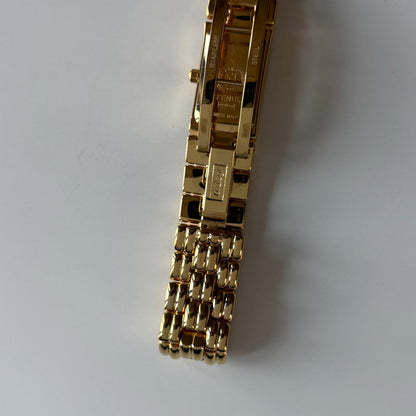 Fendi 1990s Rectangular Dial Gold Plated Watch