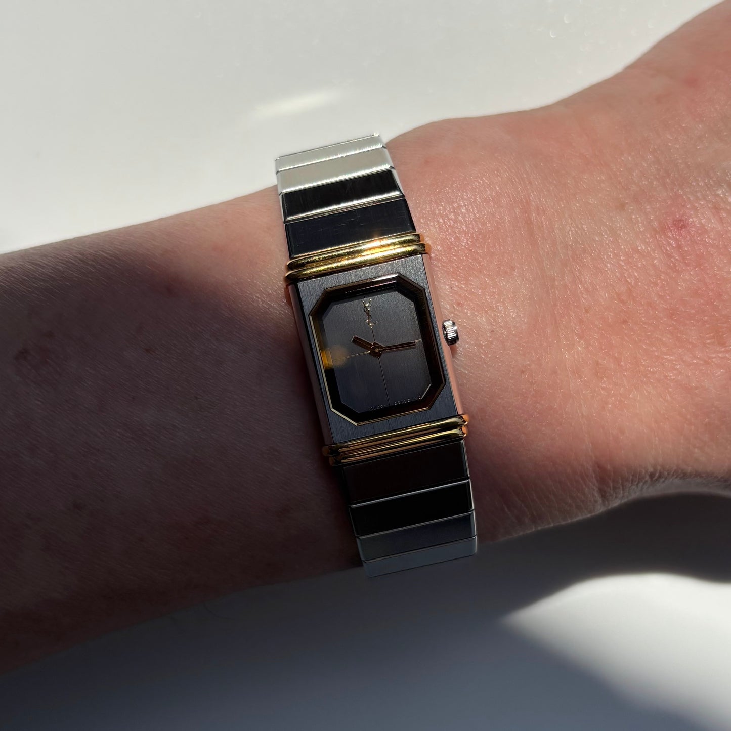 Yves Saint Laurent 1990s Reverso Two Tone Watch