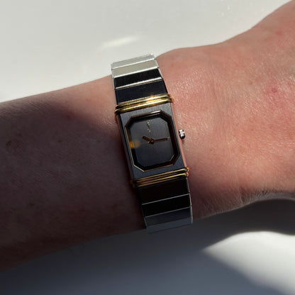 Yves Saint Laurent 1990s Reverso Two Tone Watch
