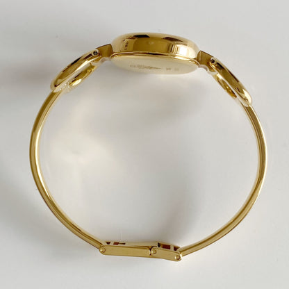 Gucci 1990s Seashell Dial Gold Plated Bangle Watch