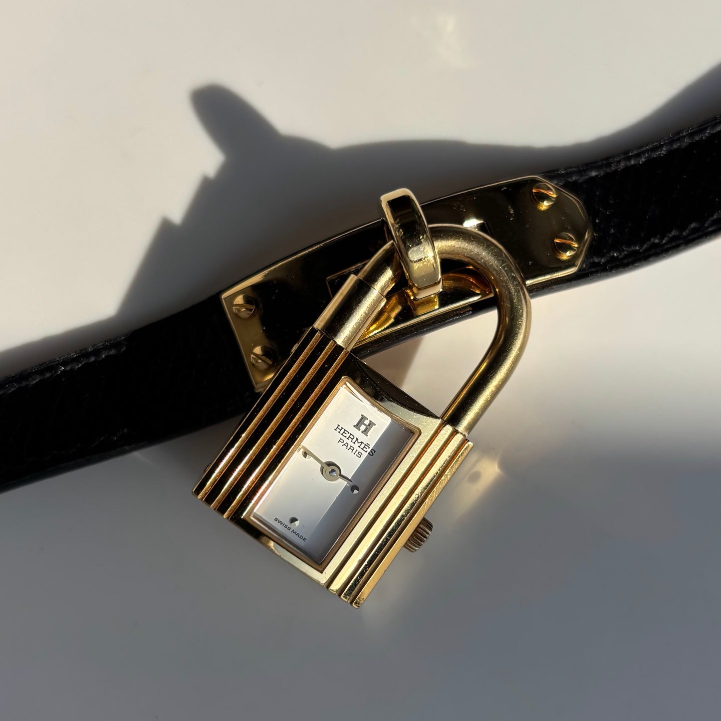 Hermes 1990s Kelly Gold Plated Watch