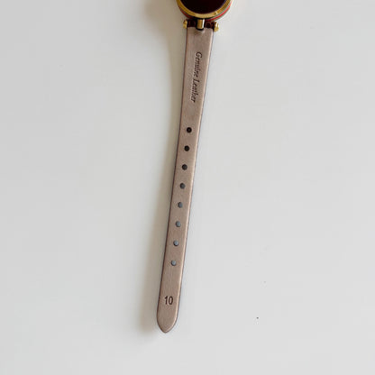 Gucci 1990s Round Dial Gold Plated Watch