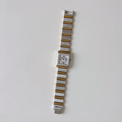 Yves Saint Laurent Square Dial Gold Plated Two Tone Watch