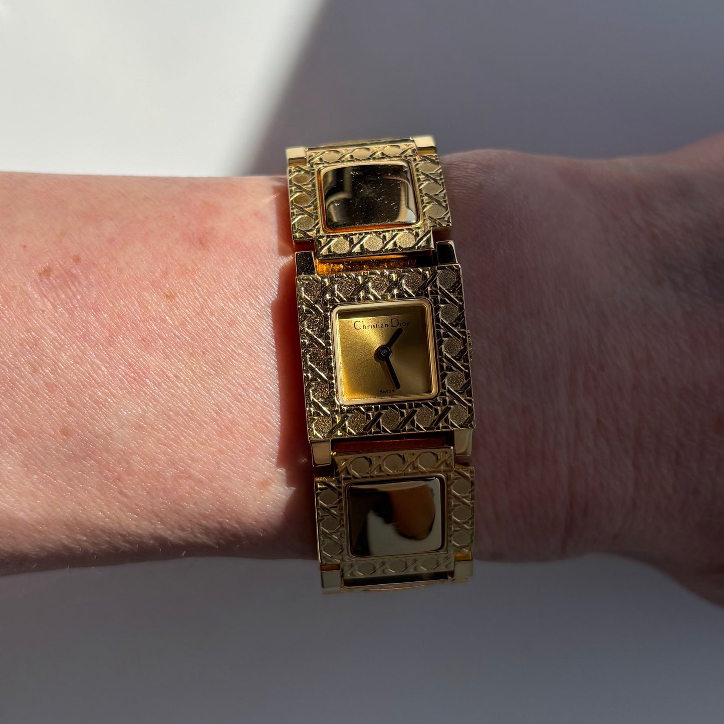 Dior 1990s La Parisienne Interchangeable Strap Gold Plated Watch