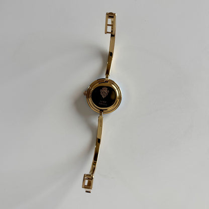 Gucci 1990s Interchangeable Bezel Gold Plated Bangle Watch with 12 bezels, case