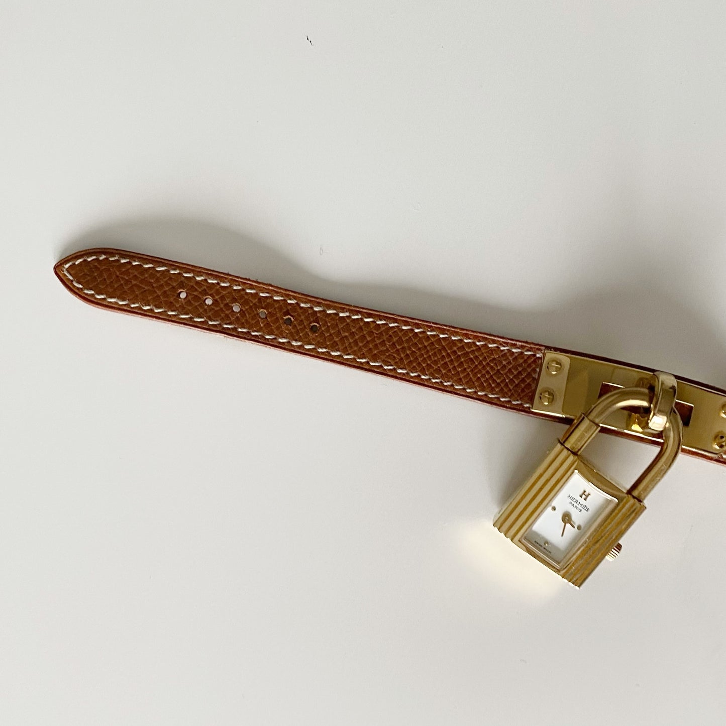 Hermes 1990s Kelly Gold Plated Watch