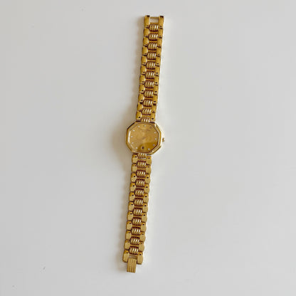Dior 1990s Octagon Gold Plated Watch