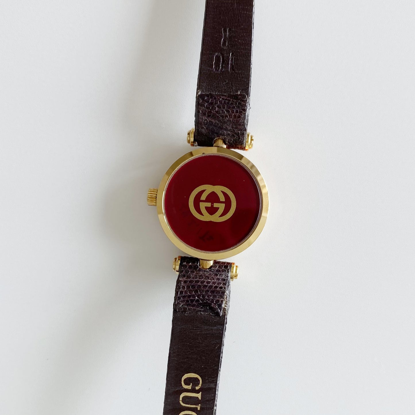 Gucci 1990s Gold Plated Round Watch