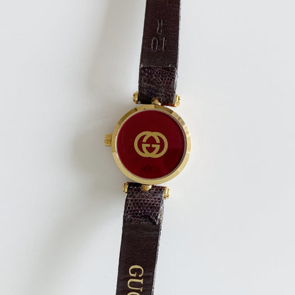 Gucci 1990s Gold Plated Round Watch