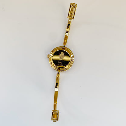 Gucci 1990s Interchangeable Bezel Gold Plated Bangle Watch with 12 bezels, case (Small)