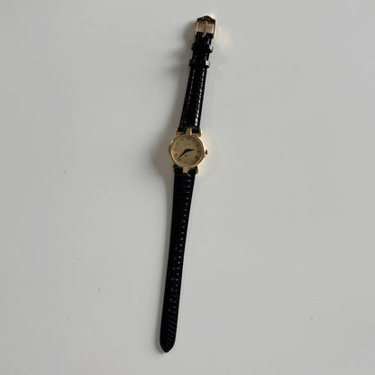 Gucci 1990s Round Dial Gold Plated Watch