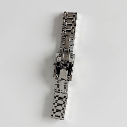 Fendi 1990s Seashell Dial Tank Stainless steel Watch