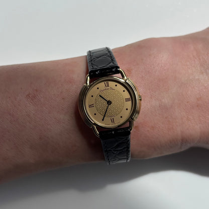 Dior 1990s Round Dial CD Logo Gold Plated Watch
