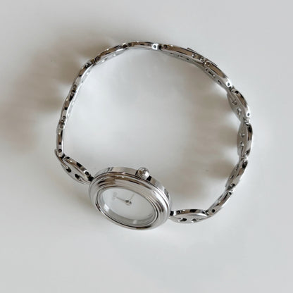 Gucci 1990s Interchangeable Bezel Stainless steel Watch with 6 bezels, case (165mm)