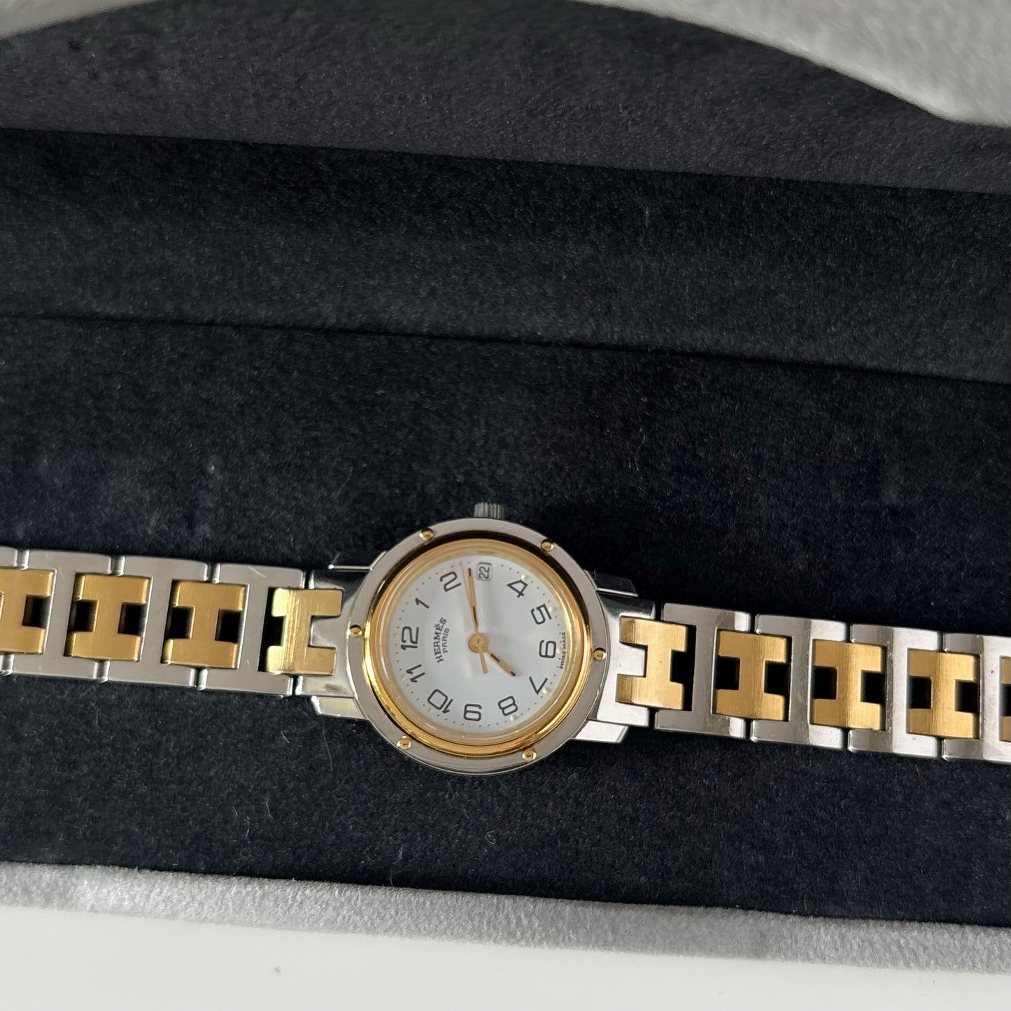 Hermes 1990s Clipper Two Tone Watch