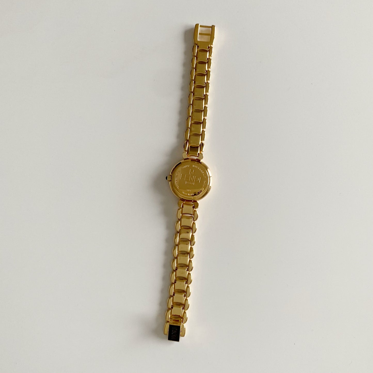Fendi 1990s Seashell Dial Gold Plated Watch