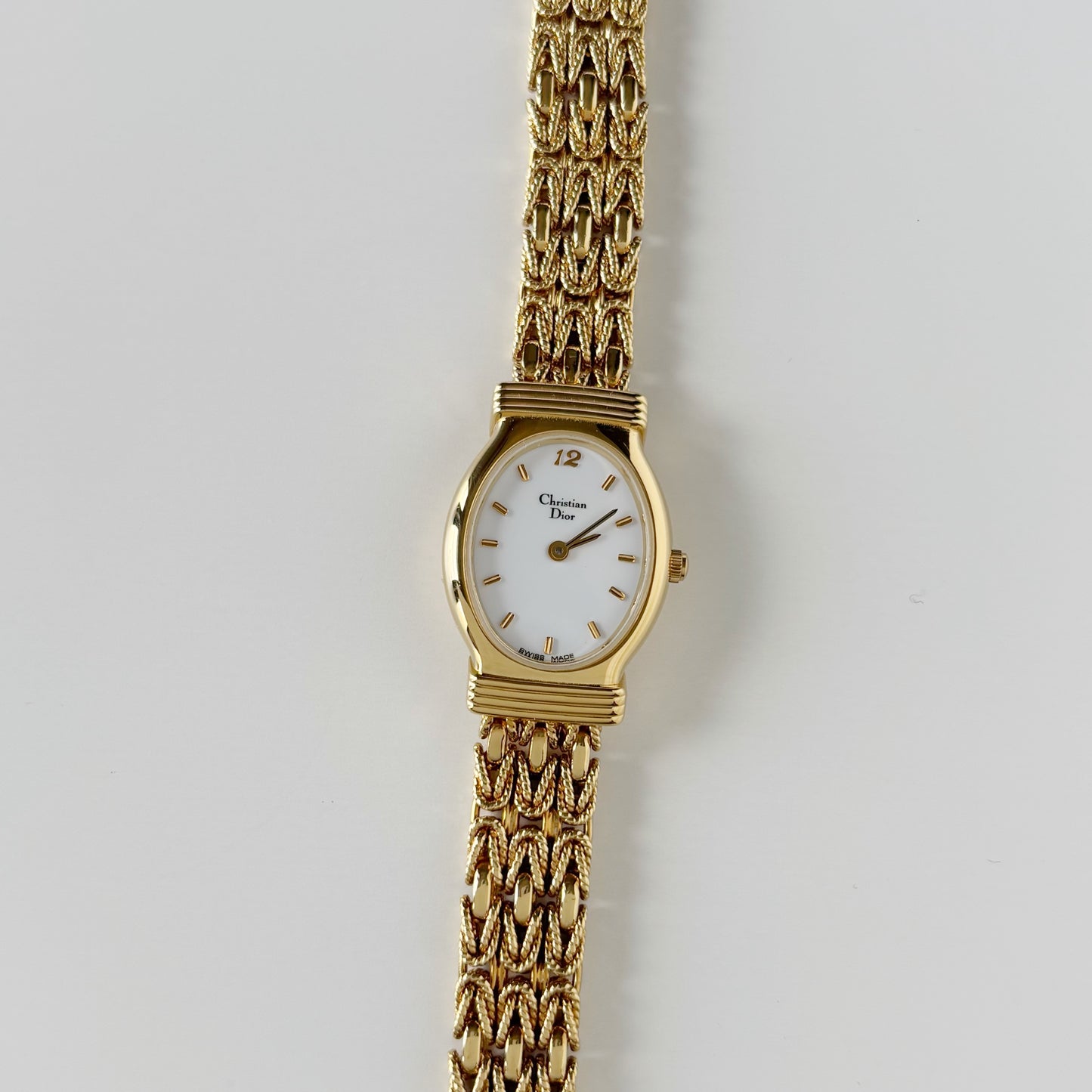 Dior 1990s Oval Dial Gold Plated Watch