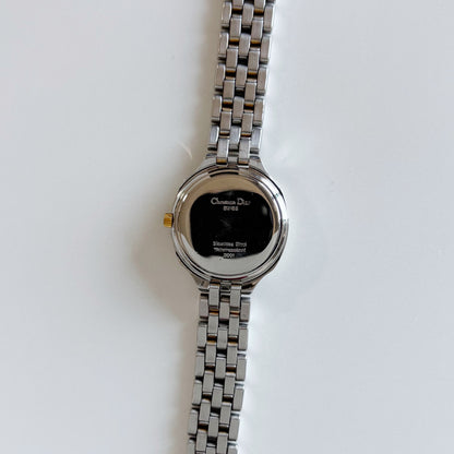 Dior 1990s Date Round Dial Two Tone Watch