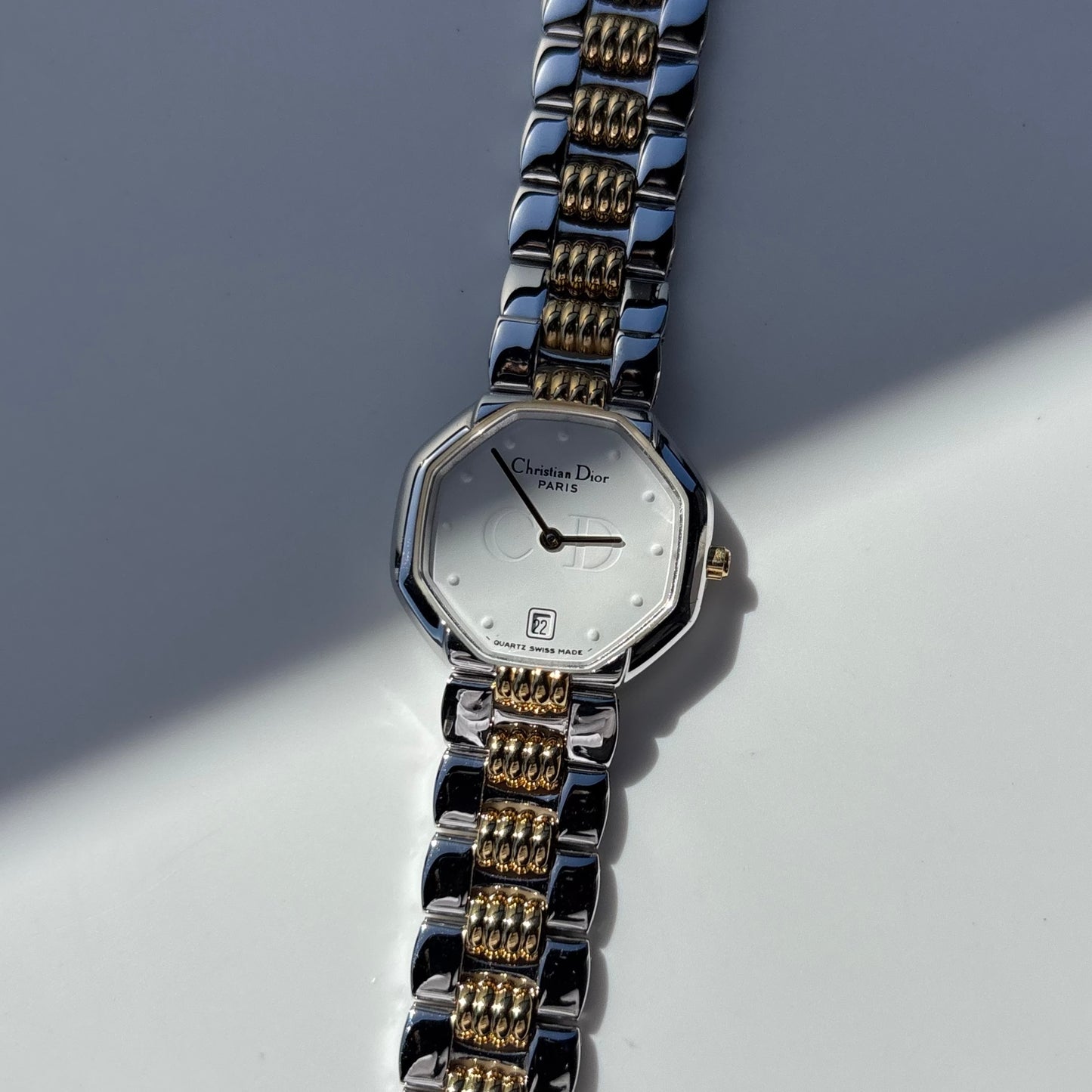 Dior 1990s Octagon Two Tone Watch