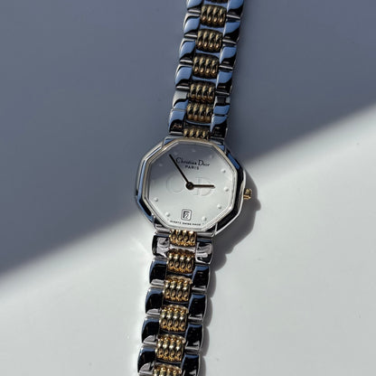 Dior 1990s Octagon Two Tone Watch