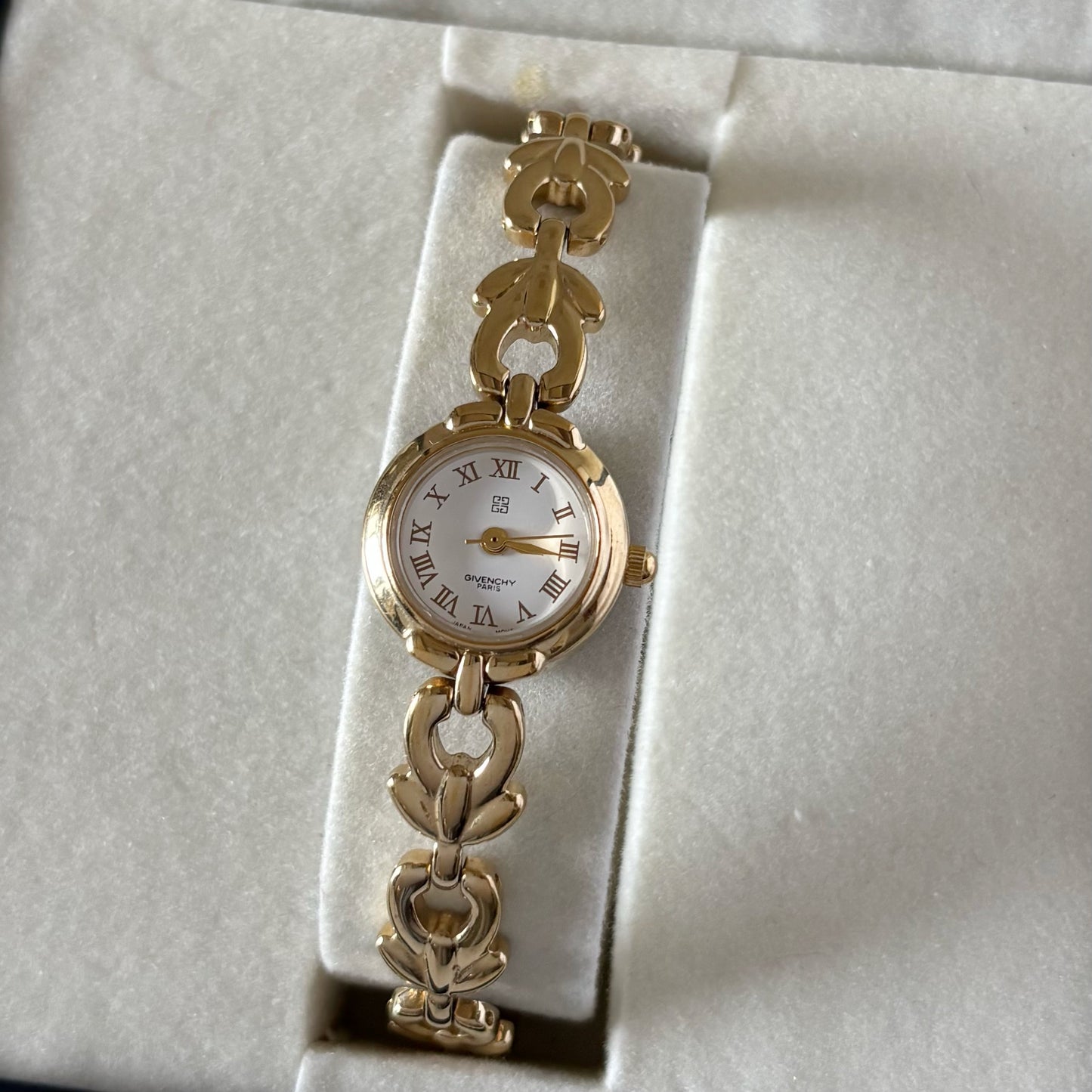 Givenchy 1990s Round Dial Gold Plated Watch