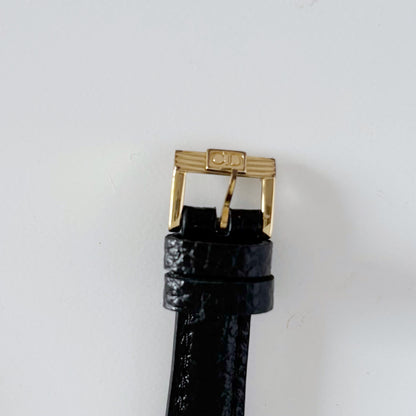 Dior 1990s Tank CD Logo Gold Plated Watch