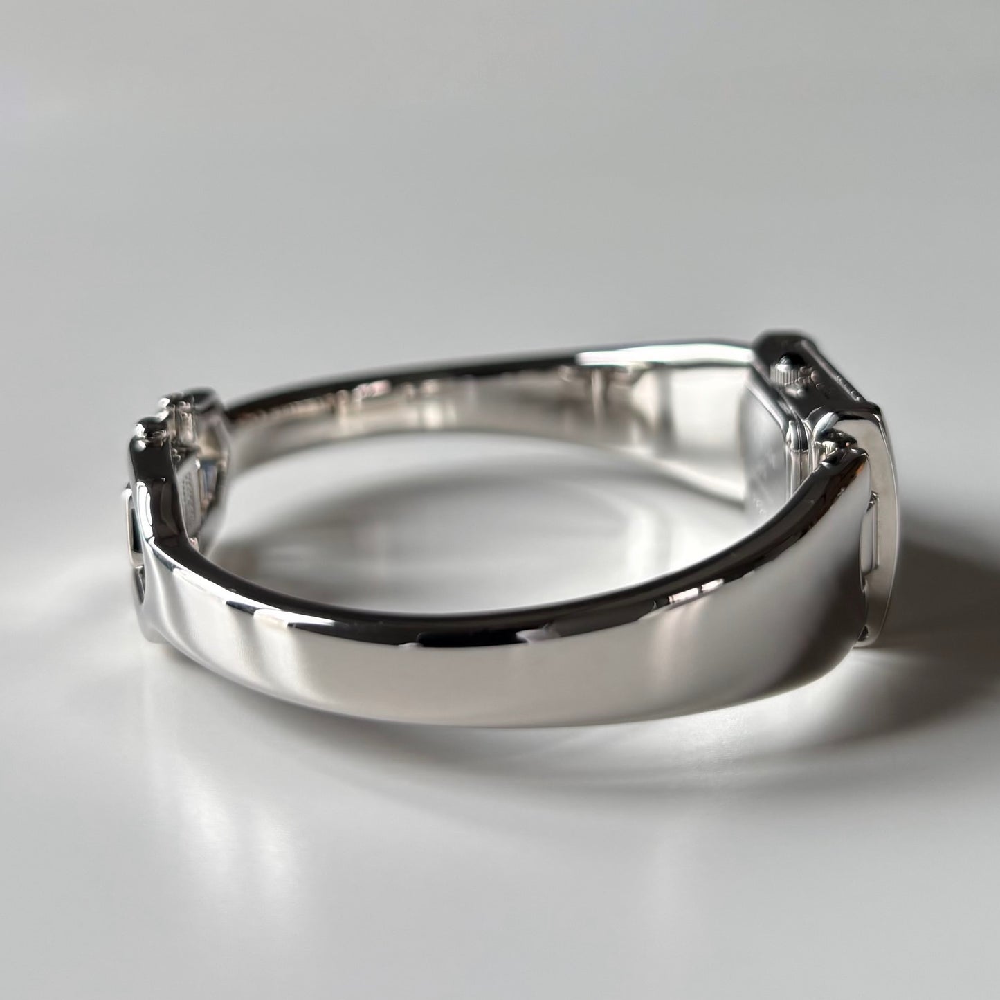 Yves Saint Laurent 1990s Black Dial Silver Bangle Watch