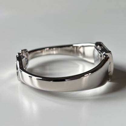 Yves Saint Laurent 1990s Black Dial Silver Bangle Watch