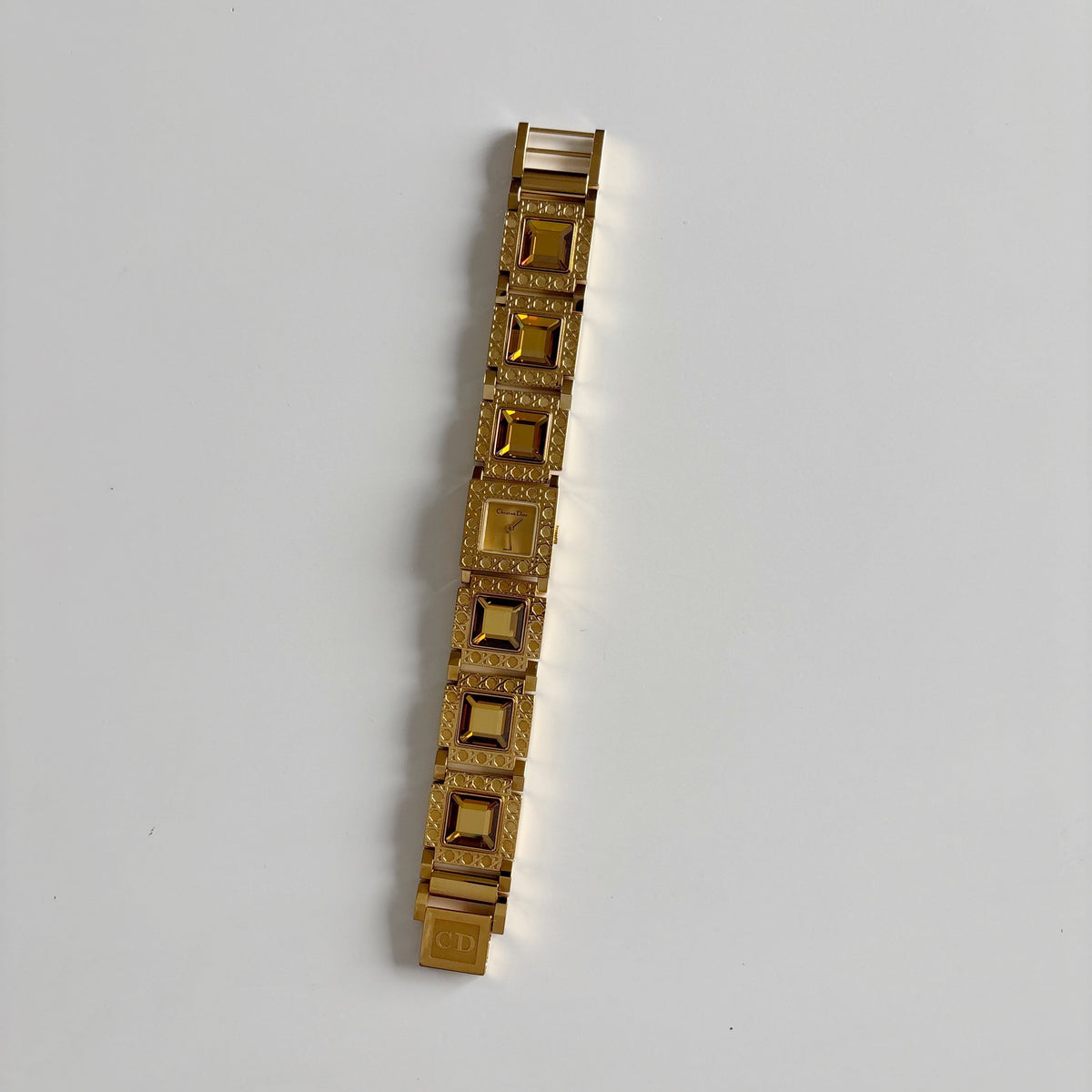Dior 1990s Square Dial Interchangeable Strap Gold-Plated Watch