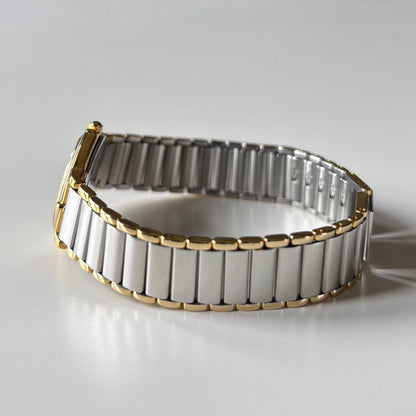 Yves Saint Laurent 1990s Round Dial Two Tone Watch