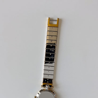 Dior 1990s Gold Round Dial Two Tone Gold Plated Watch