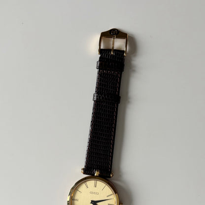Gucci 1980s Sherry Round Dial Gold Plated Watch (Large)