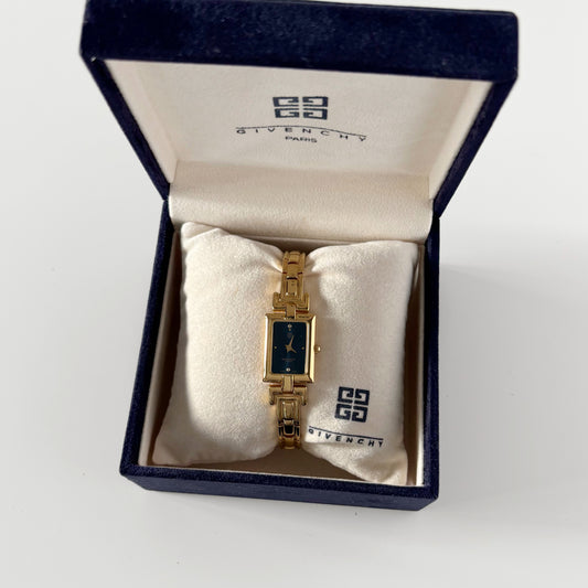 Givenchy 1990s Tank Gold Plated Watch