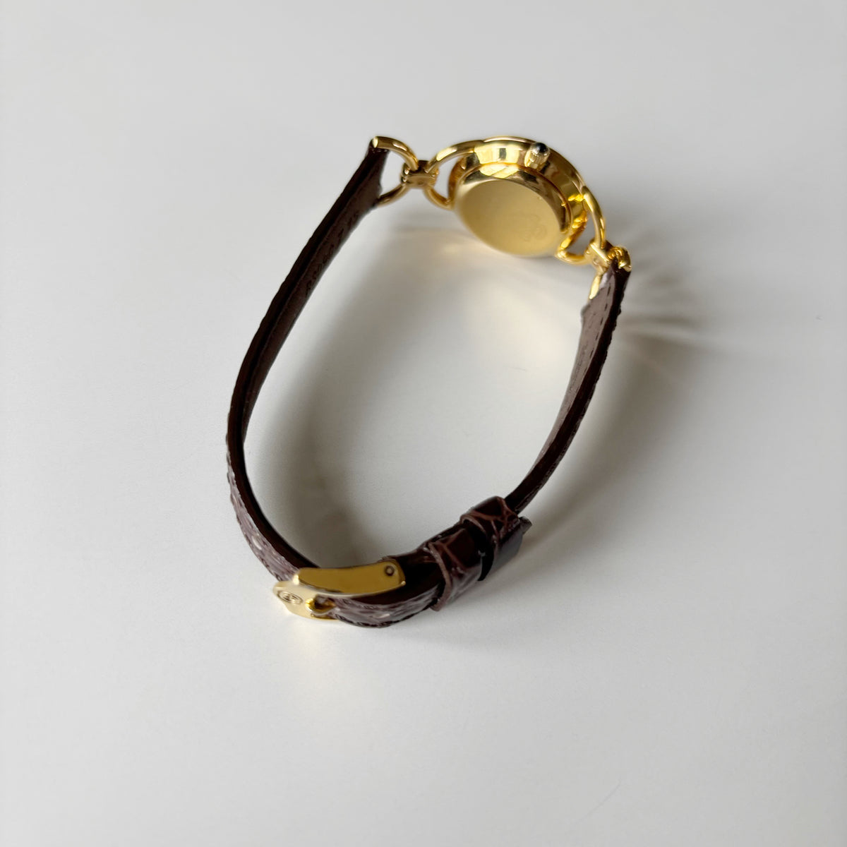 Gucci 1990s Gold Dial Horsebit Gold-Plated Watch