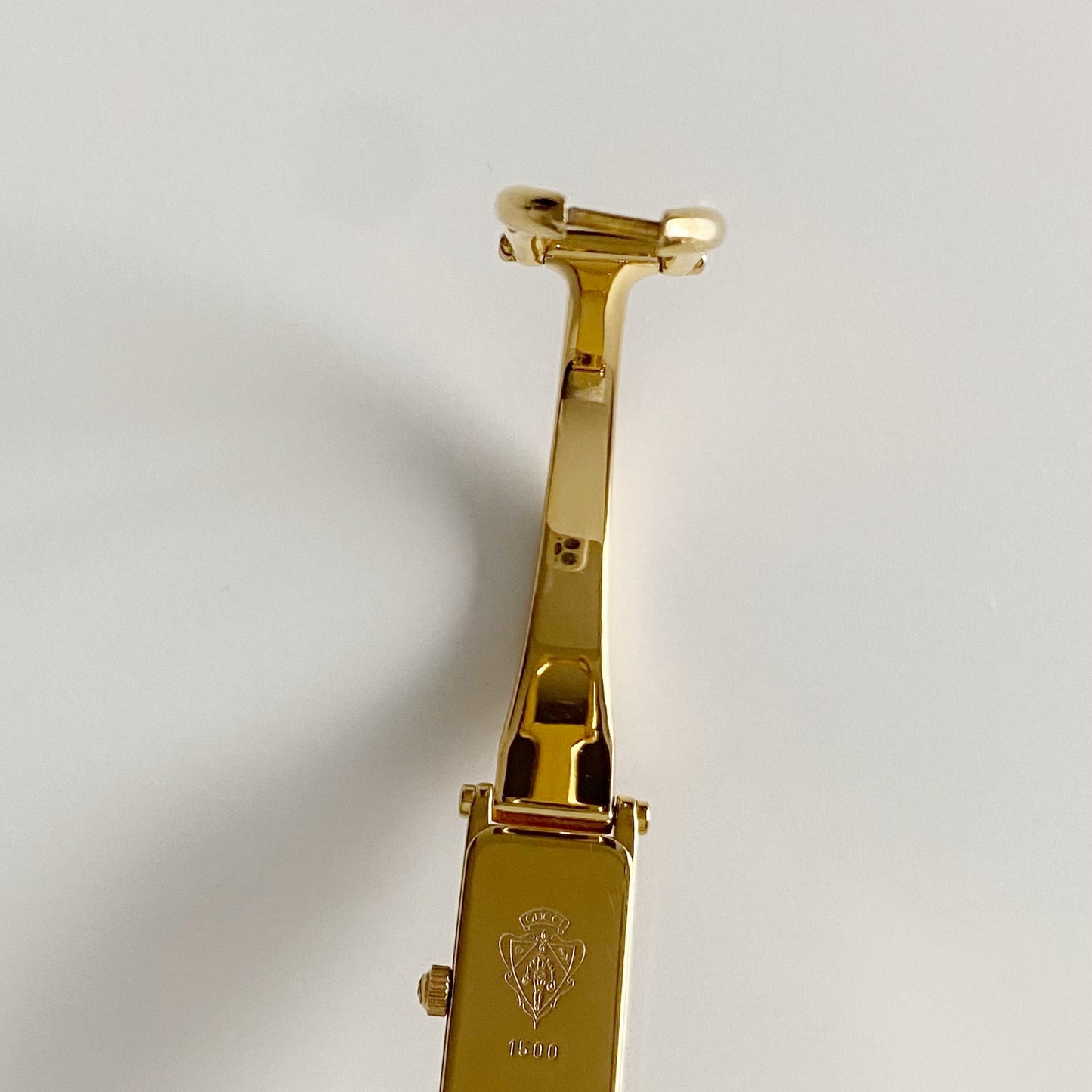 Gucci 1990s Gold Dial Gold Plated Bangle Watch