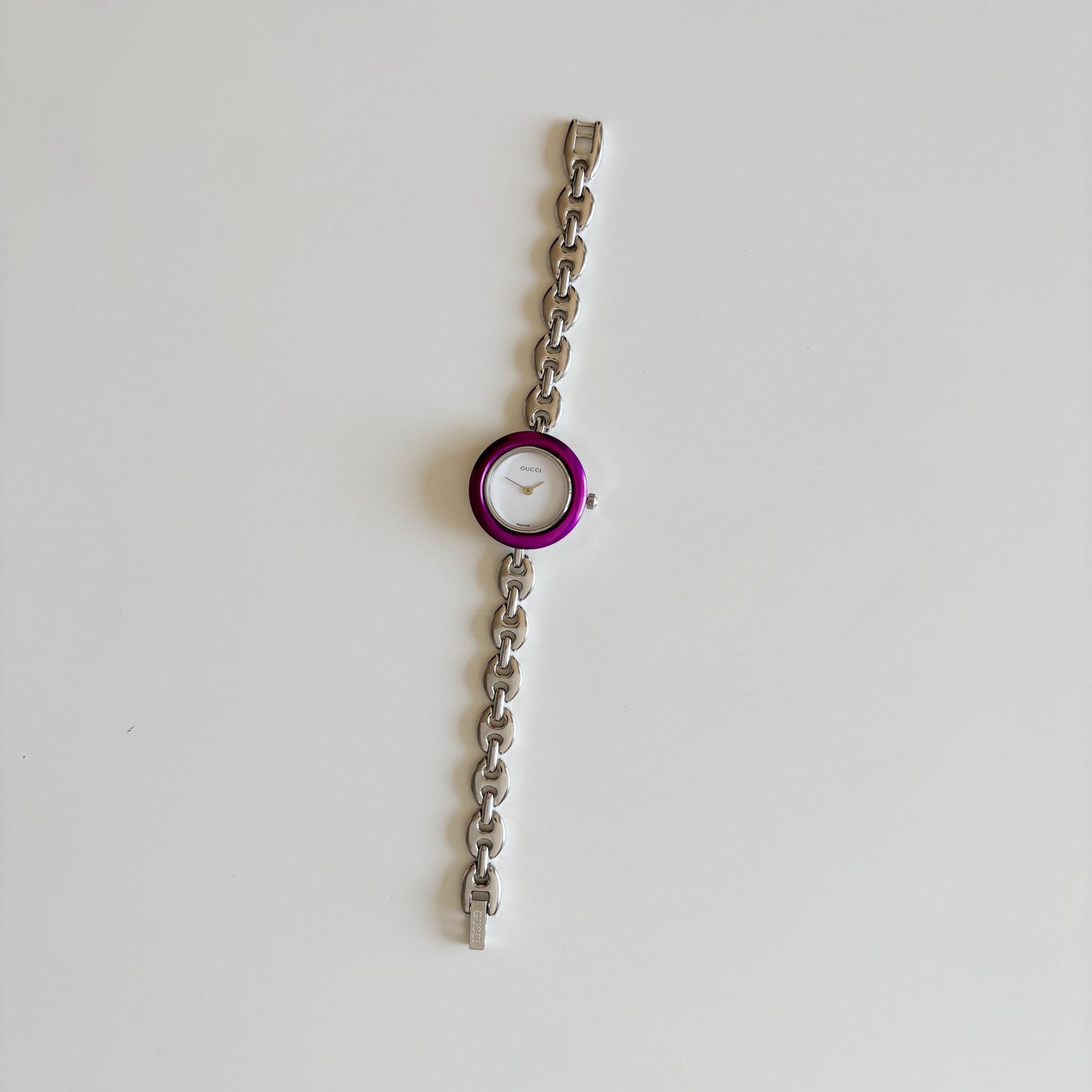 Gucci 1990s Interchangeable Bezel Stainless steel Watch with 6 bezels, case (165mm)