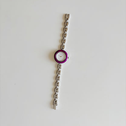 Gucci 1990s Interchangeable Bezel Stainless steel Watch with 6 bezels, case (165mm)