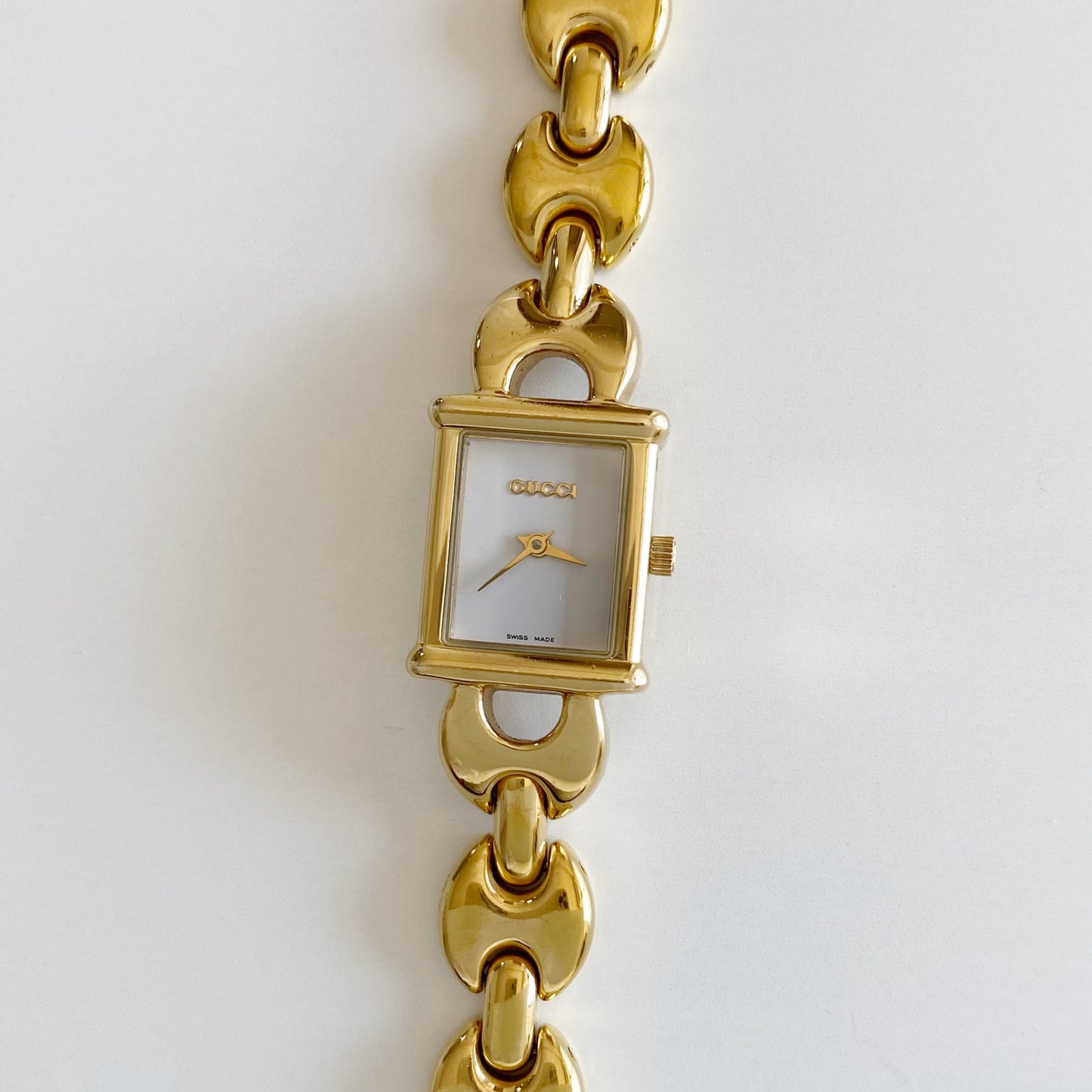 Gucci 1990s Interchangeable Belt Gold Plated Watch with 3 belts, case