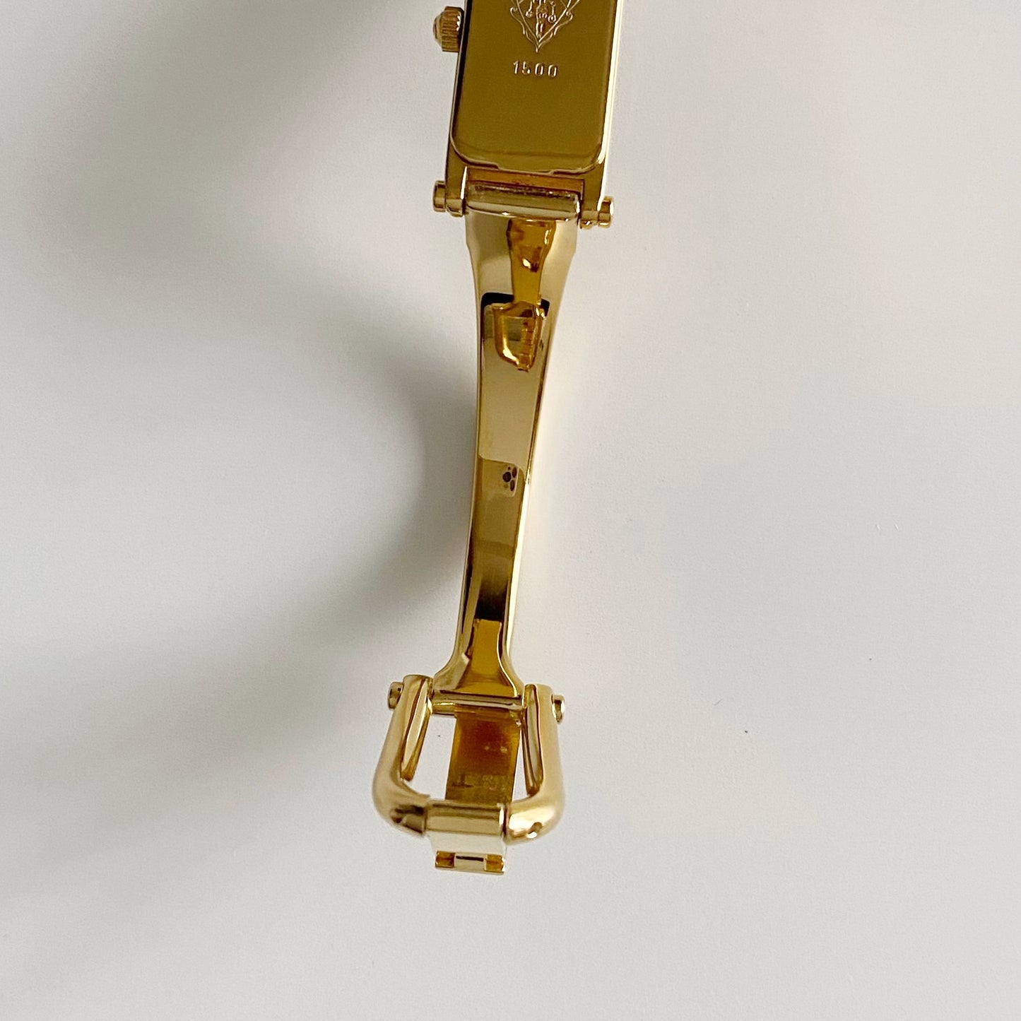 Gucci 1990s Gold Dial Gold Plated Bangle Watch
