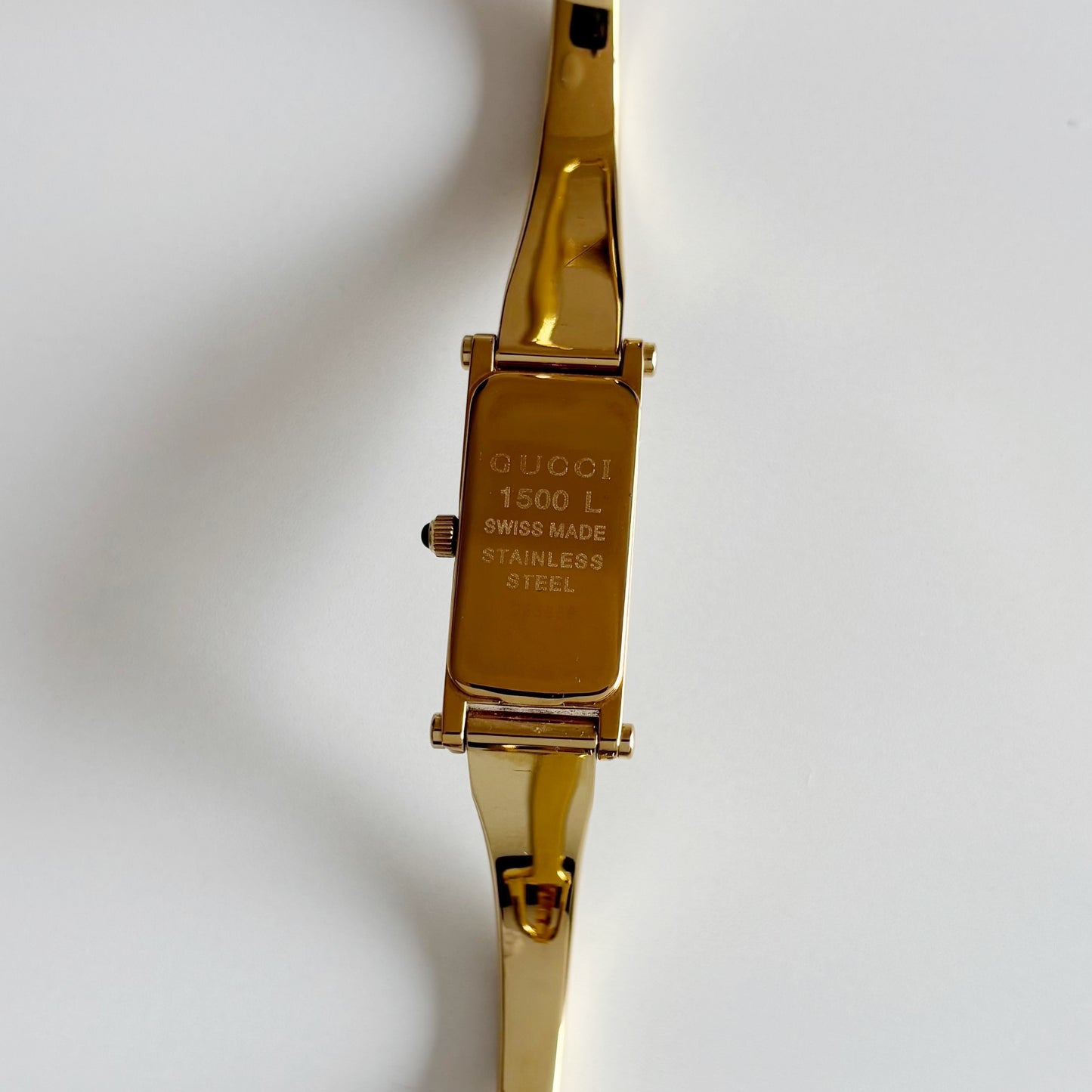 Gucci 1990s Seashell Gold Plated Bangle Watch